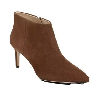 Veronica Beard Leone Pointed Toe Side Zip Brown Suede Bootie Women's Sz 11 NWOB